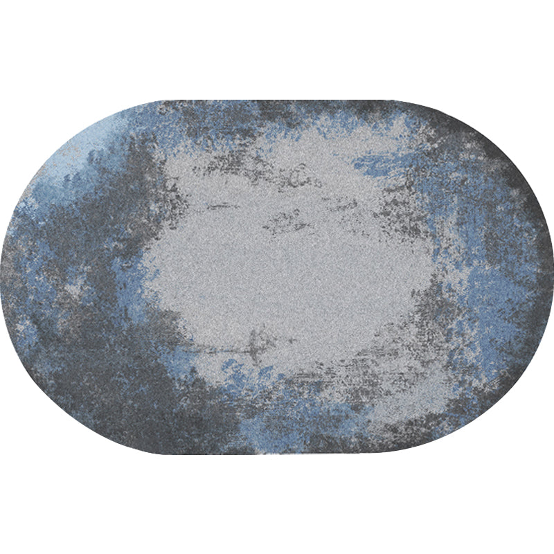 Simple Novelty Rug in Blue and Grey Color Block Pattern Rug Polyester Washable for Home Decoration Clearhalo 'Area Rug' 'Rug' 1716572