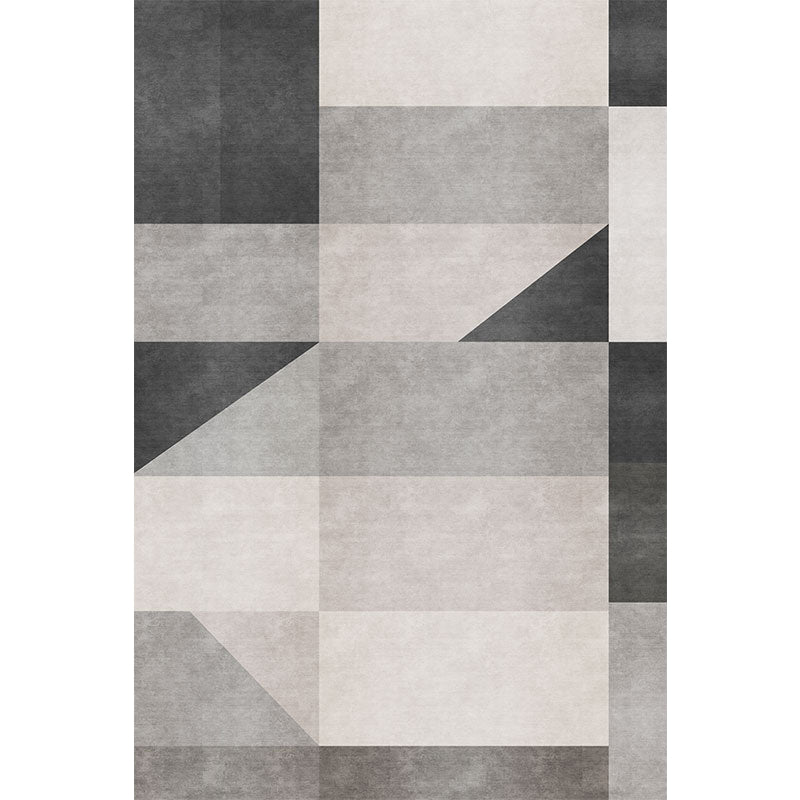 Nordic Geometric Pattern Rug Grey and Black Contemporary Rug Polyester Washable Pet Friendly Anti-Slip Carpet for Living Room Clearhalo 'Area Rug' 'Modern' 'Rugs' Rug' 1716737