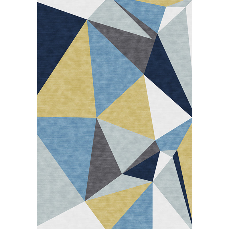 Novelty Colorblock Geometric Pattern Rug Blue Polyester Rug Washable Pet Friendly Non-Slip Area Rug for Living Room Clearhalo 'Area Rug' 'Modern' 'Rugs' Rug' 1716785