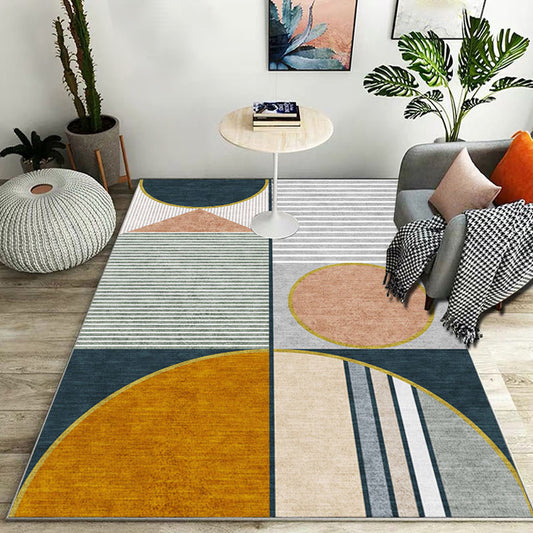 Modern Striped Pattern Rug Multicolor Polyester Rug Washable Non-Slip Pet Friendly Carpet for Living Room Yellow-Red Clearhalo 'Area Rug' 'Modern' 'Rugs' Rug' 1716814