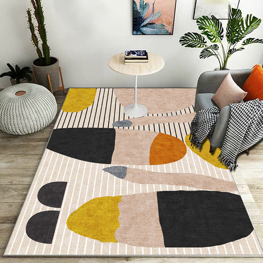 Modern Striped Pattern Rug Multicolor Polyester Rug Washable Non-Slip Pet Friendly Carpet for Living Room Camel Clearhalo 'Area Rug' 'Modern' 'Rugs' Rug' 1716815