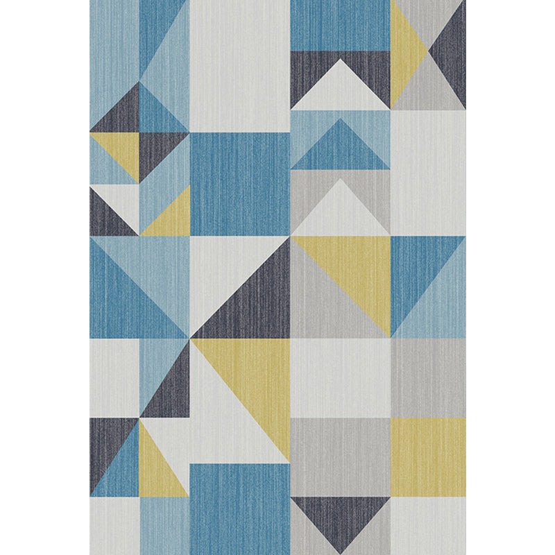 Blue and Grey Modernist Rug Polyester Geometric Pattern Rug Pet Friendly Washable Anti-Slip Backing Carpet for Living Room Clearhalo 'Area Rug' 'Modern' 'Rugs' Rug' 1716819