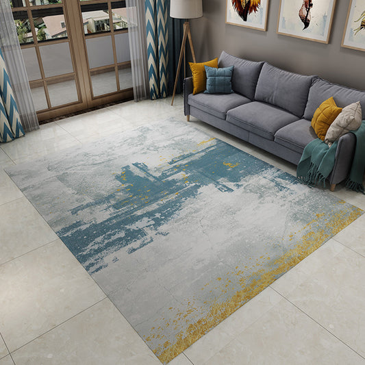 Industrial Abstract Rug Grey and Blue Flannel Rug Washable Pet Friendly Non-Slip Area Rug for Living Room Cream Gray Clearhalo 'Area Rug' 'Modern' 'Rugs' Rug' 1716848