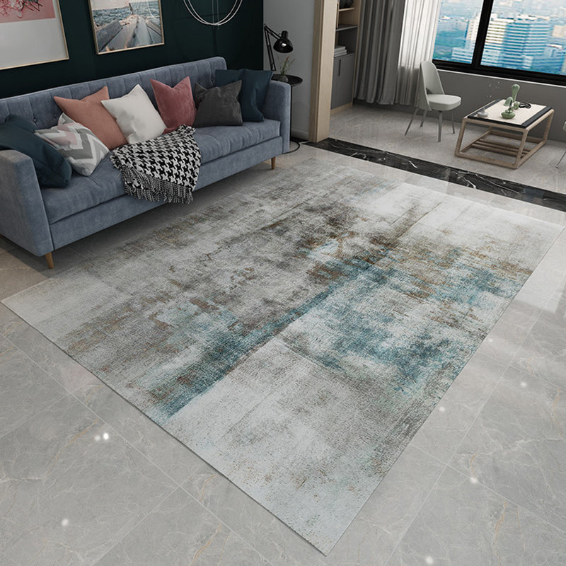 Industrial Abstract Rug Grey and Blue Flannel Rug Washable Pet Friendly Non-Slip Area Rug for Living Room Green Clearhalo 'Area Rug' 'Modern' 'Rugs' Rug' 1716849