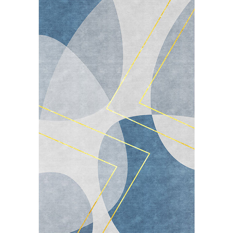 Unique Abstract Rug Blue and Grey Contemporary Rug Polyester Pet Friendly Washable Area Rug for Living Room Clearhalo 'Area Rug' 'Modern' 'Rugs' Rug' 1716861
