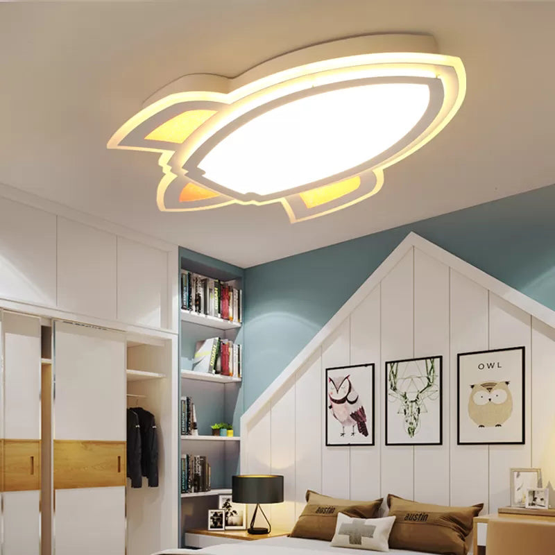 Game Room Spaceship Ceiling Light Acrylic Modern White Flush Mount Light White Clearhalo 'Ceiling Lights' 'Close To Ceiling Lights' 'Close to ceiling' 'Flush mount' Lighting' 171691