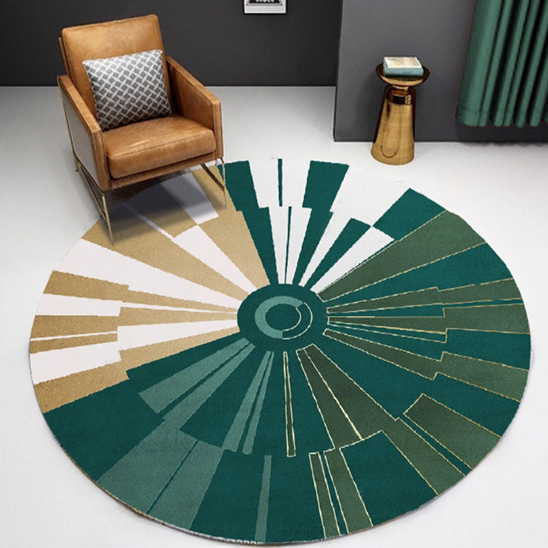 Unique Multicolor Contemporary Rug Polyester Geometric Circle Pattern Rug Non-Slip Pet Friendly Area Rug for Living Room Green Clearhalo 'Area Rug' 'Modern' 'Rugs' Rug' 1716916