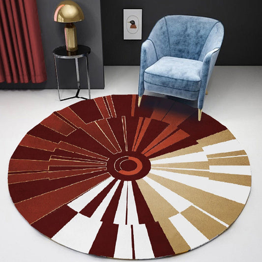 Unique Multicolor Contemporary Rug Polyester Geometric Circle Pattern Rug Non-Slip Pet Friendly Area Rug for Living Room Red Clearhalo 'Area Rug' 'Modern' 'Rugs' Rug' 1716922