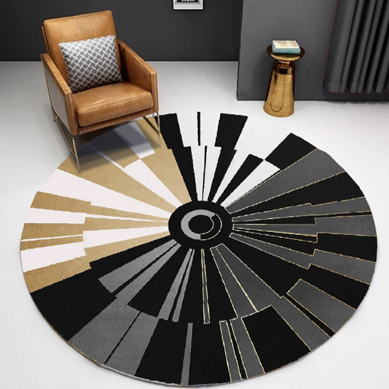 Unique Multicolor Contemporary Rug Polyester Geometric Circle Pattern Rug Non-Slip Pet Friendly Area Rug for Living Room Black Clearhalo 'Area Rug' 'Modern' 'Rugs' Rug' 1716923