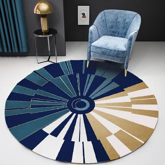 Unique Multicolor Contemporary Rug Polyester Geometric Circle Pattern Rug Non-Slip Pet Friendly Area Rug for Living Room Blue Clearhalo 'Area Rug' 'Modern' 'Rugs' Rug' 1716924