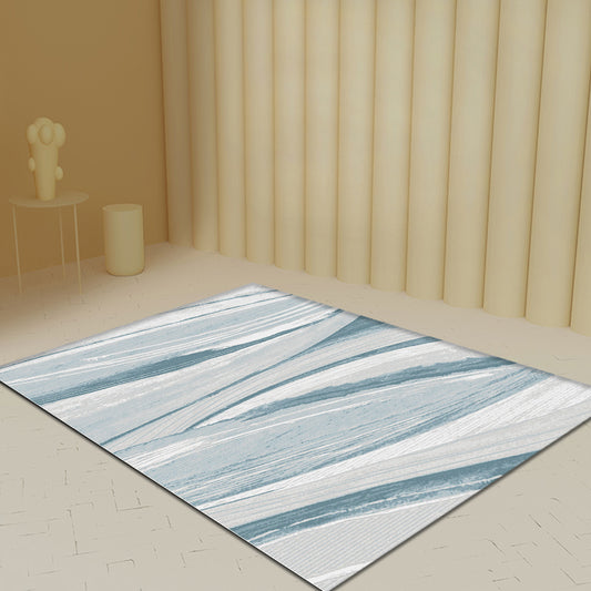 Nordic Brushstroke Pattern Rug Blue Polyester Rug Washable Pet Friendly Non-Slip Area Rug for Living Room Clearhalo 'Area Rug' 'Modern' 'Rugs' Rug' 1716926