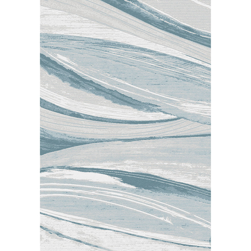 Nordic Brushstroke Pattern Rug Blue Polyester Rug Washable Pet Friendly Non-Slip Area Rug for Living Room Clearhalo 'Area Rug' 'Modern' 'Rugs' Rug' 1716927