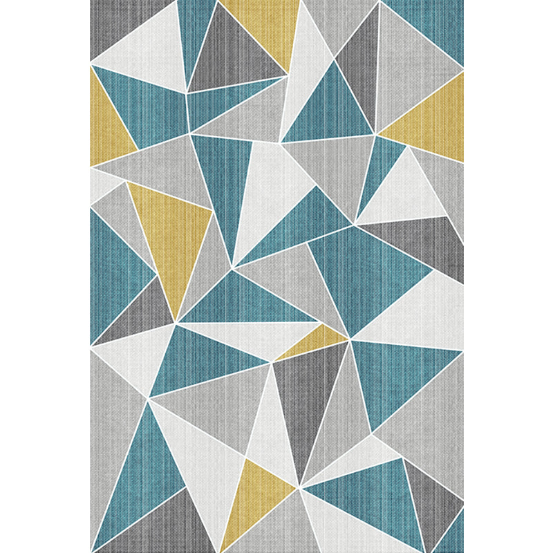 Unusual Geometric Pattern Rug Blue and Grey Modern Rug Polyester Washable Pet Friendly Anti-Slip Carpet for Living Room Clearhalo 'Area Rug' 'Modern' 'Rugs' Rug' 1716935