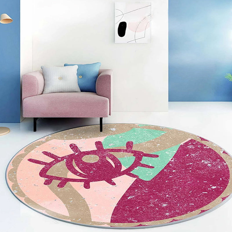 Fancy Modernism Rug Purple Multicolor Abstract Lipstick Pattern Rug Washable Pet Friendly Area Rug for Bedroom Rose Red Clearhalo 'Area Rug' 'Modern' 'Rugs' Rug' 1716982