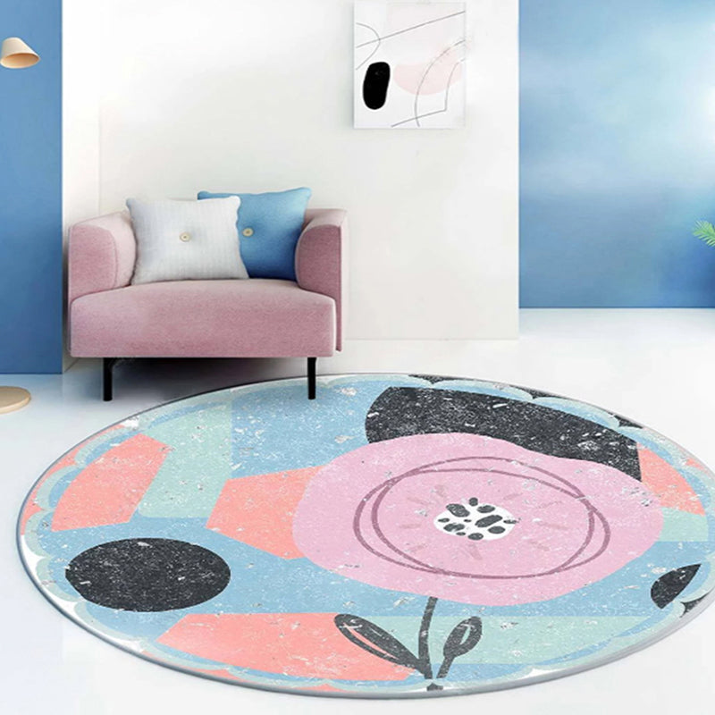 Fancy Modernism Rug Purple Multicolor Abstract Lipstick Pattern Rug Washable Pet Friendly Area Rug for Bedroom Light Blue Clearhalo 'Area Rug' 'Modern' 'Rugs' Rug' 1716991