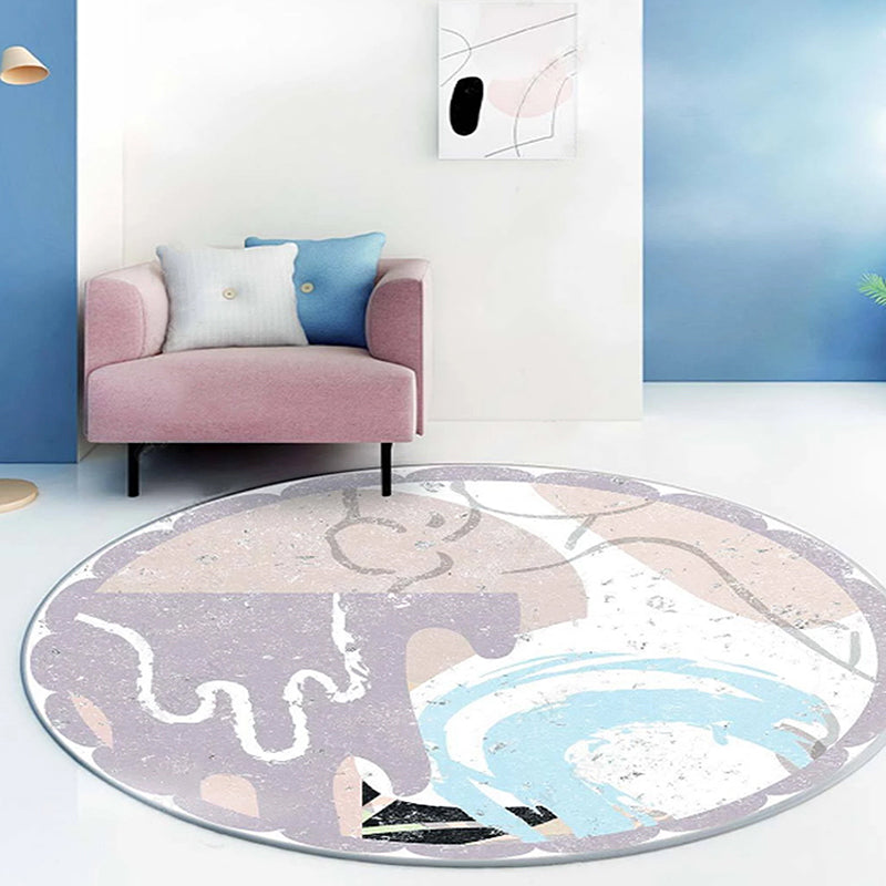 Fancy Modernism Rug Purple Multicolor Abstract Lipstick Pattern Rug Washable Pet Friendly Area Rug for Bedroom Light Purple Clearhalo 'Area Rug' 'Modern' 'Rugs' Rug' 1716992