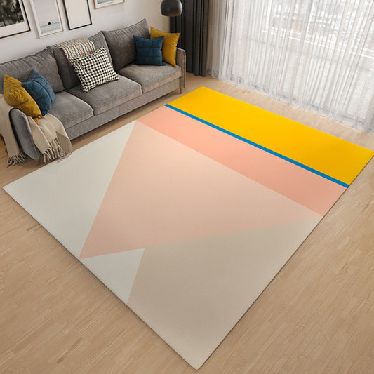 Multicolor Simplicity Rug Flannel Colorblock Rug Pet Friendly Washable Anti-Slip Backing Carpet for Living Room Pink Clearhalo 'Area Rug' 'Modern' 'Rugs' Rug' 1717002