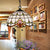 Victorian Pendant Lighting for Kitchen Island Adjustable Stained Glass Floral Ceiling Fixture in Yellow-White/White-Green/Yellow White-Green Clearhalo 'Ceiling Lights' 'Close To Ceiling Lights' 'Industrial' 'Middle Century Pendants' 'Pendant Lights' 'Pendants' 'Tiffany close to ceiling' 'Tiffany Pendants' 'Tiffany' Lighting' 171701
