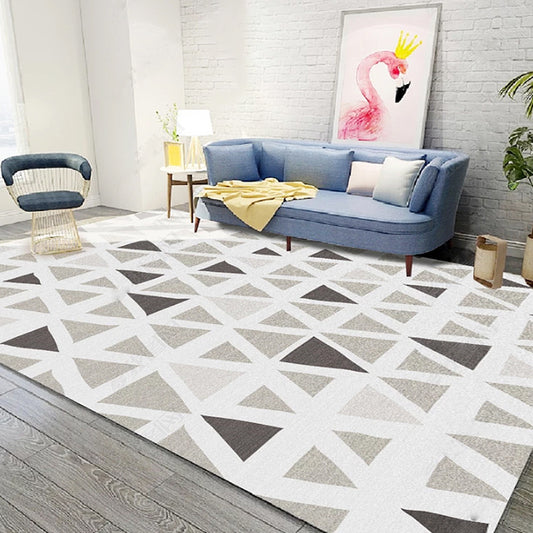 Contemporary Living Room Rug Multicolor Geometric Pattern Rug Polyester Washable Anti-Slip Pet Friendly Area Rug Light Gray Clearhalo 'Area Rug' 'Modern' 'Rugs' Rug' 1717037