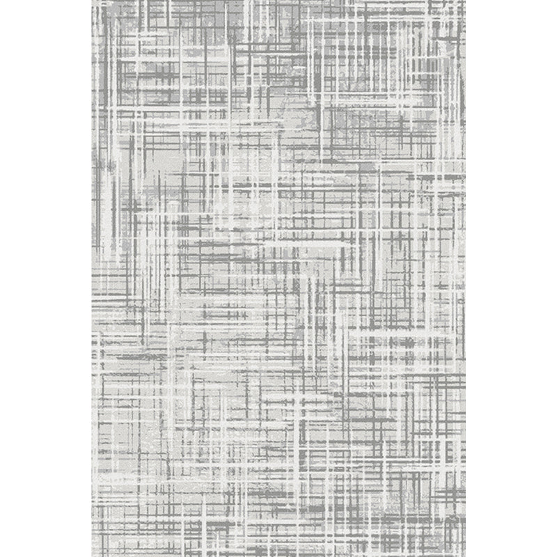 Grey Modernist Rug Polyester Striped Pattern Rug Pet Friendly Washable Anti-Slip Backing Carpet for Living Room Clearhalo 'Area Rug' 'Modern' 'Rugs' Rug' 1717040