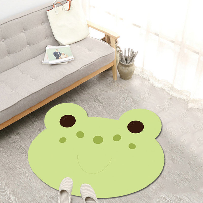 Kids Cartoon Animal Pattern Rug Green and Blue Polyester Rug Washable Pet Friendly Non-Slip Area Rug for Child's Bedroom Green Clearhalo 'Area Rug' 'Rug' 1717088