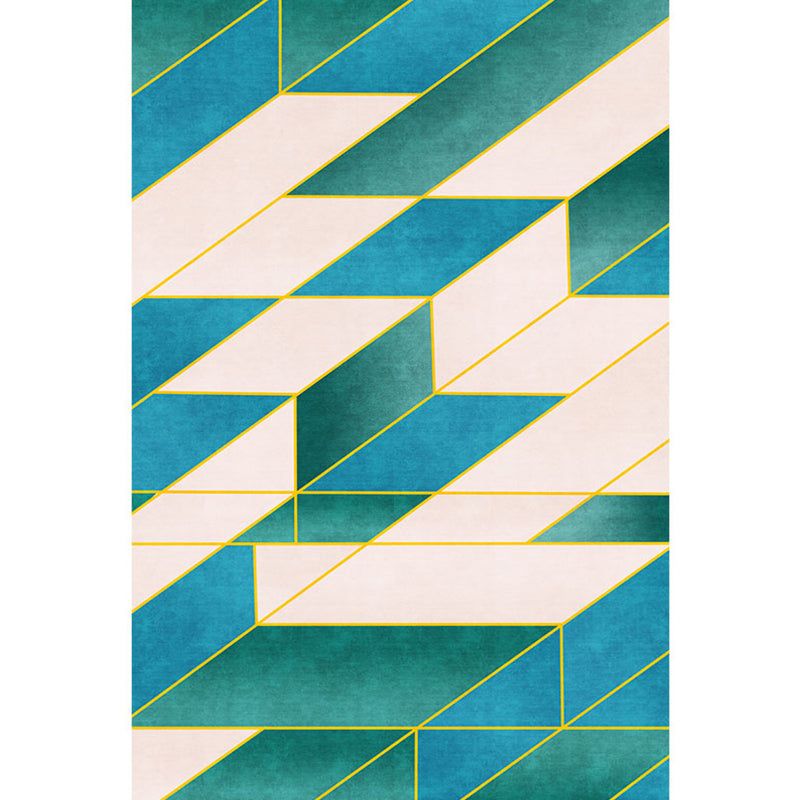 Usual Geometric Pattern Rug Green and Beige Contemporary Rug Polyester Pet Friendly Washable Area Rug for Living Room Clearhalo 'Area Rug' 'Modern' 'Rugs' Rug' 1717118