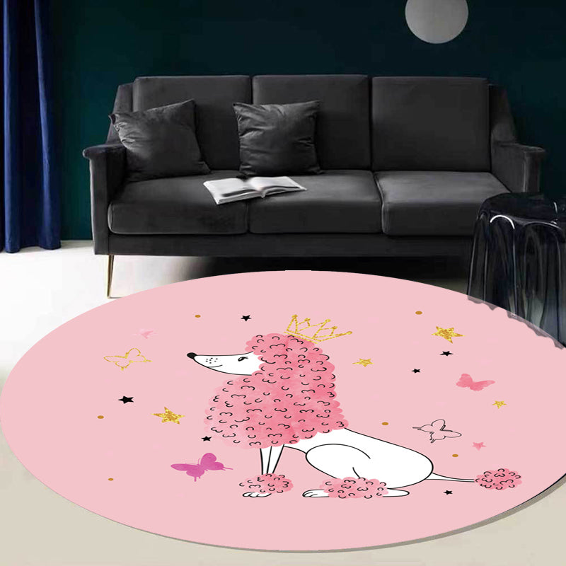 Green and Blue Kids Rug Polyester Animal and Fish Pattern Rug Pet Friendly Washable Anti-Slip Backing Carpet for Decoration Pink Clearhalo 'Area Rug' 'Rug' 1717140