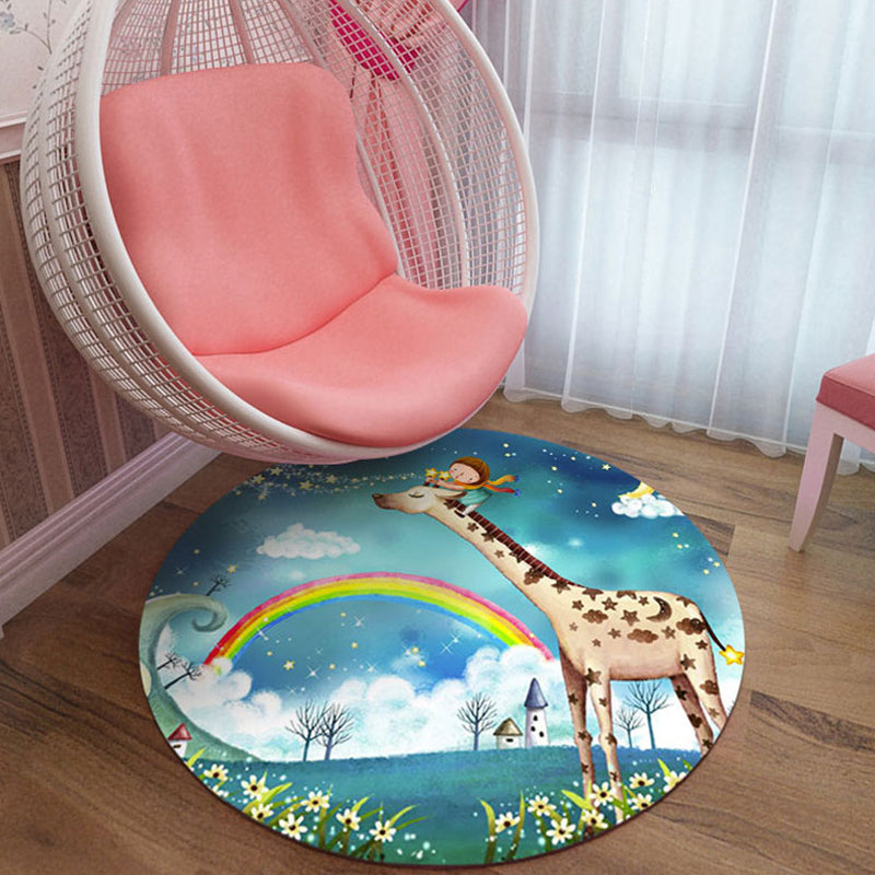 Cute Cartoon Character Pattern Rug Pink Kids Rug Polyester Washable Pet Friendly Anti-Slip Carpet for Children's Room Clearhalo 'Area Rug' 'Rug' 1717167