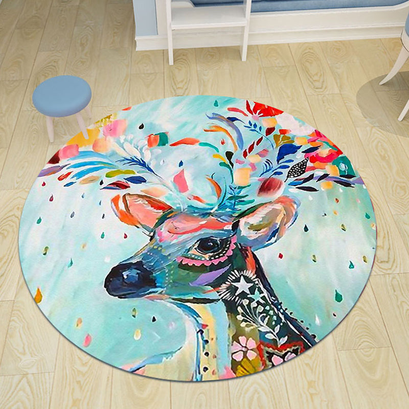 Cute Cartoon Character Pattern Rug Pink Kids Rug Polyester Washable Pet Friendly Anti-Slip Carpet for Children's Room Clearhalo 'Area Rug' 'Rug' 1717169
