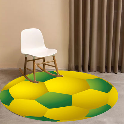 Kids Sports Pattern Rug Multicolor Polyester Rug Washable Pet Friendly Non-Slip Area Rug for Child's Bedroom Yellow Clearhalo 'Area Rug' 'Rug' 1717207