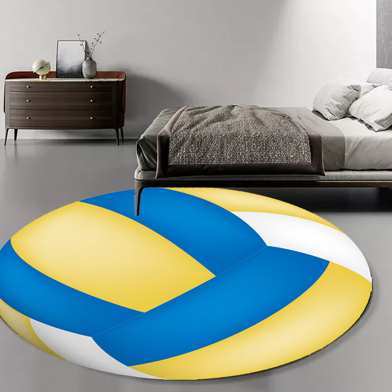 Kids Sports Pattern Rug Multicolor Polyester Rug Washable Pet Friendly Non-Slip Area Rug for Child's Bedroom Clearhalo 'Area Rug' 'Rug' 1717211