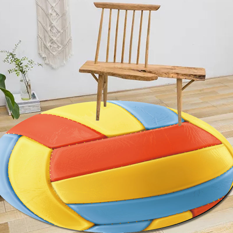 Kids Sports Pattern Rug Multicolor Polyester Rug Washable Pet Friendly Non-Slip Area Rug for Child's Bedroom Clearhalo 'Area Rug' 'Rug' 1717214