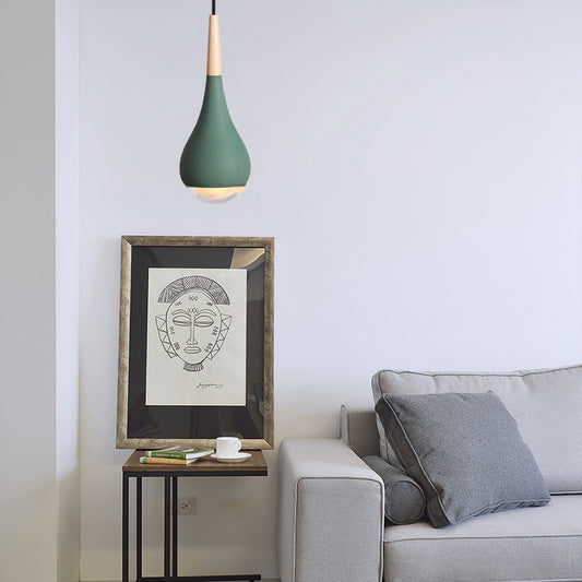 Pear Pendant Lighting Nordic Cement 1 Light Grey/Red/Green Hanging Ceiling Light Clearhalo 'Ceiling Lights' 'Modern Pendants' 'Modern' 'Pendant Lights' 'Pendants' Lighting' 171731