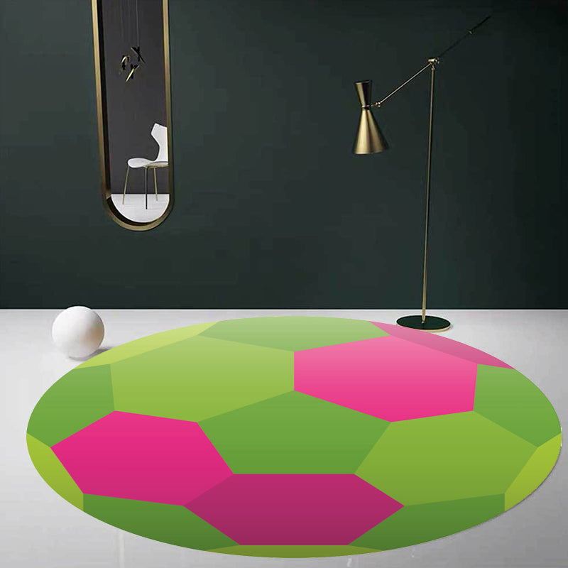 Fancy Sports Pattern Rug Orange and White Kids Rug Polyester Washable Pet Friendly Anti-Slip Carpet for Children's Room Green Clearhalo 'Area Rug' 'Rug' 1717343