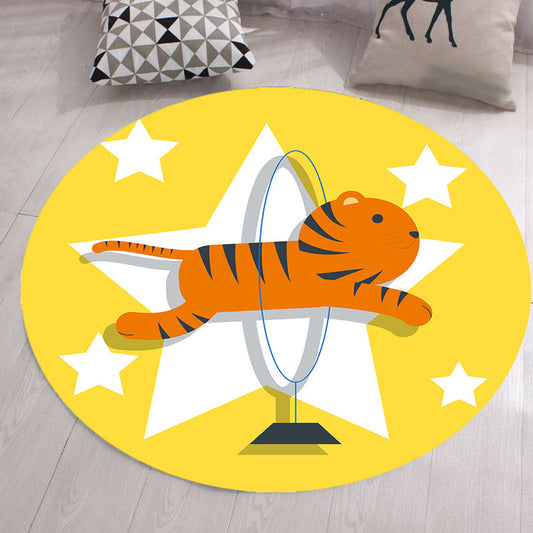 Multicolor Kids Rug Polyester Cartoon Animal Pattern Rug Pet Friendly Washable Anti-Slip Backing Carpet for Decoration Clearhalo 'Area Rug' 'Rug' 1717420