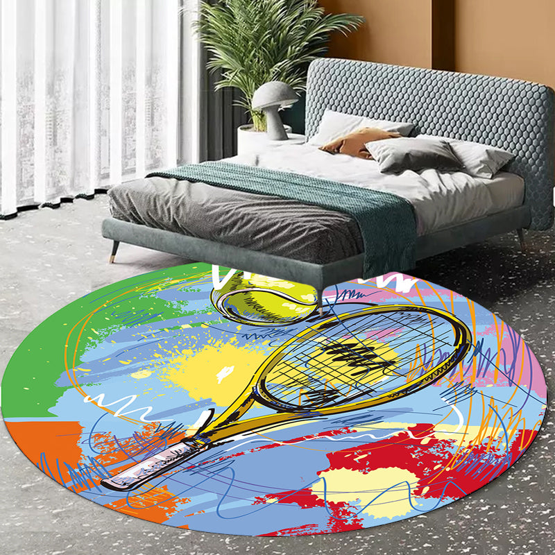 Multicolor Kids Rug Polyester Sports Pattern Rug Pet Friendly Washable Anti-Slip Backing Carpet for Decoration Clearhalo 'Area Rug' 'Rug' 1717439