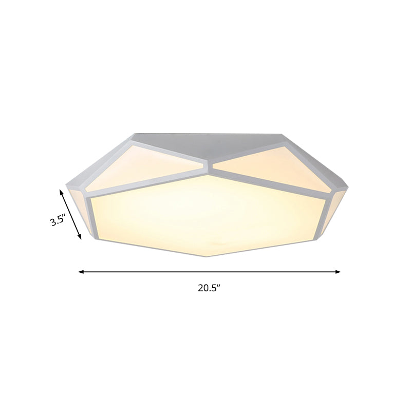 Modern White LED Ceiling Light Hexagonal Shape Acrylic Flush Mount Light for Restaurant Clearhalo 'Ceiling Lights' 'Close To Ceiling Lights' 'Close to ceiling' 'Flush mount' Lighting' 171829