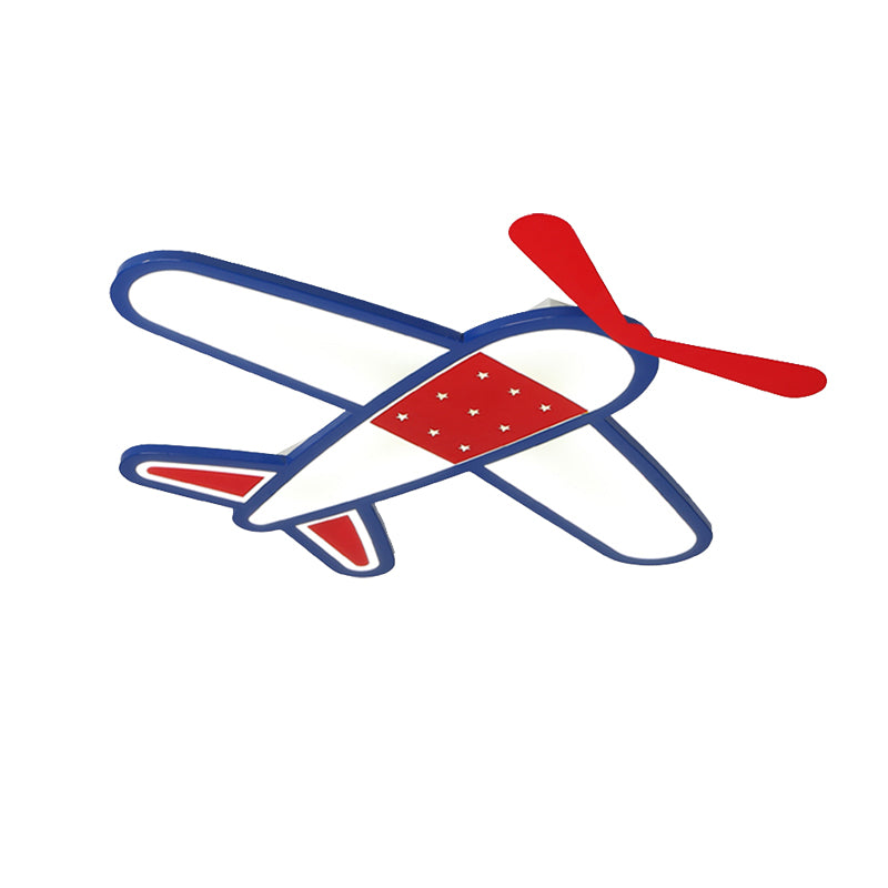 Boys Bedroom Airplane Flush Ceiling Light Acrylic Contemporary Cool Blue Ceiling Lamp Clearhalo 'Ceiling Lights' 'Close To Ceiling Lights' 'Close to ceiling' 'Flush mount' Lighting' 171896