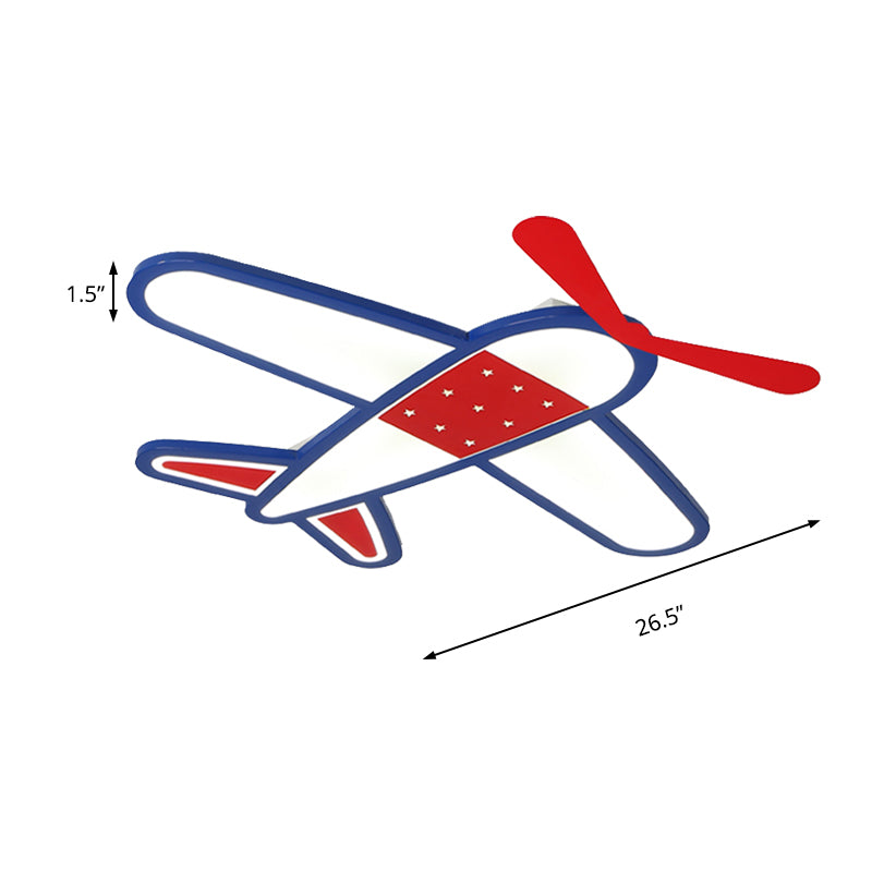 Boys Bedroom Airplane Flush Ceiling Light Acrylic Contemporary Cool Blue Ceiling Lamp Clearhalo 'Ceiling Lights' 'Close To Ceiling Lights' 'Close to ceiling' 'Flush mount' Lighting' 171897