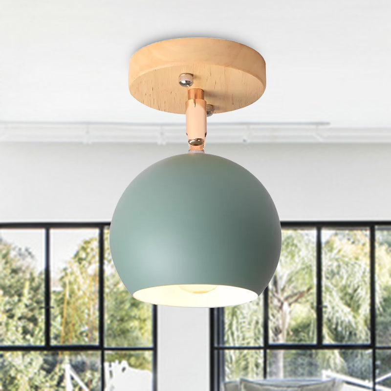 Nordic Black/Gray/White/Pink/Green Orbit Semi Flush Light Adjustable 1 Light Metal Ceiling Mount Light Fixture Clearhalo 'Ceiling Lights' 'Close To Ceiling Lights' 'Close to ceiling' 'Semi-flushmount' Lighting' 1719544