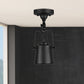 Bucket Shade Living Room Ceiling Lamp Antique Style Metal 1 Bulb Black/Rust Rotatable Semi Flush Pendant Light Clearhalo 'Ceiling Lights' 'Close To Ceiling Lights' 'Close to ceiling' 'Semi-flushmount' Lighting' 1719637