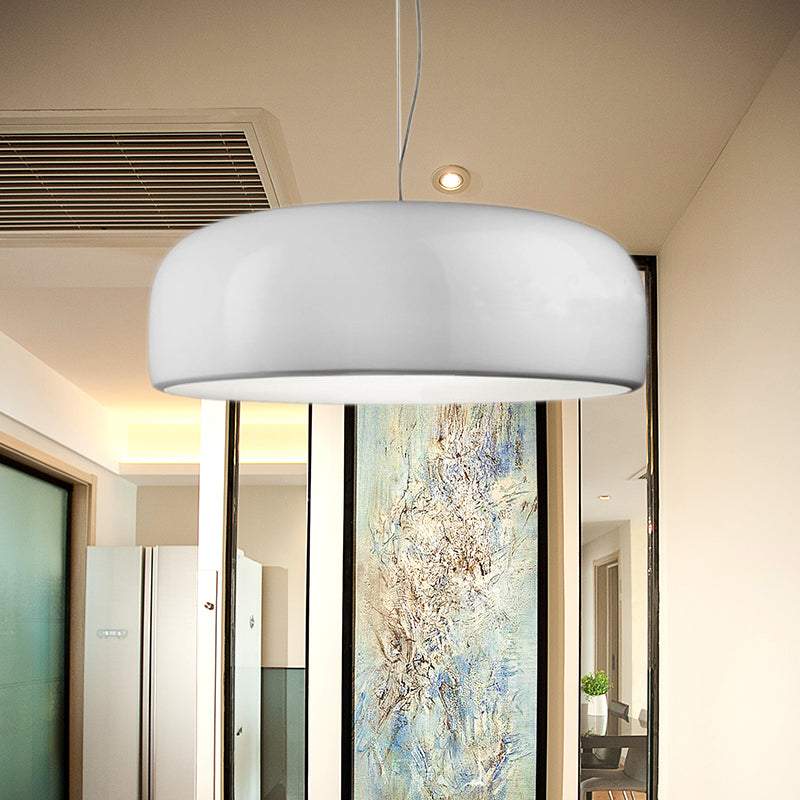Black/White Dome Hanging Ceiling Light Simple 1 Head Metal Pendant Light Fixture, 14"/19"/23.5" Wide Clearhalo 'Ceiling Lights' 'Modern Pendants' 'Modern' 'Pendant Lights' 'Pendants' Lighting' 1719743