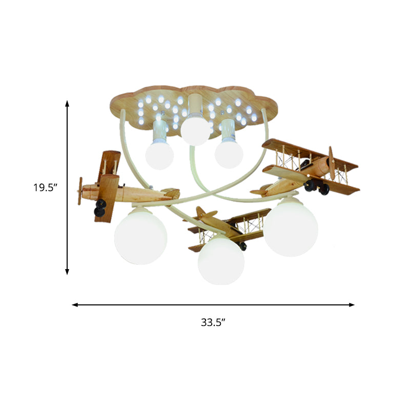Cloud & Glider Semi Flush Mount Light Contemporary Cool Ceiling Light for Kindergarten Clearhalo 'Ceiling Lights' 'Close To Ceiling Lights' 'Close to ceiling' 'Flush mount' Lighting' 172088