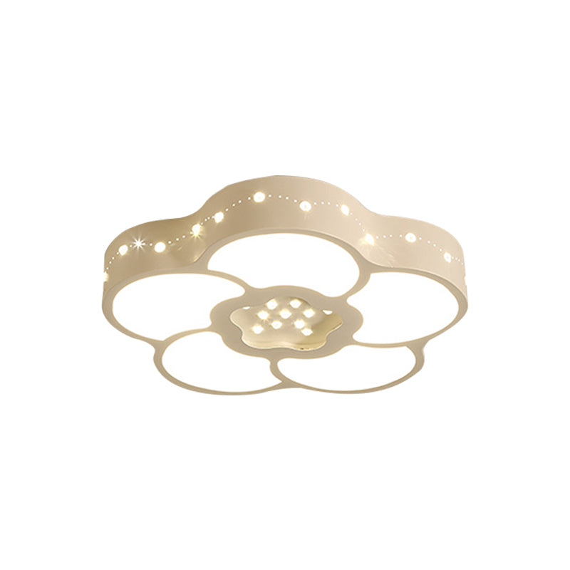 Simplicity Flower/Moon Flush Mount Faceted Crystal LED Bedroom Ceiling Light Fixture in Chrome Clearhalo 'Ceiling Lights' 'Close To Ceiling Lights' 'Close to ceiling' 'Flush mount' Lighting' 1723229