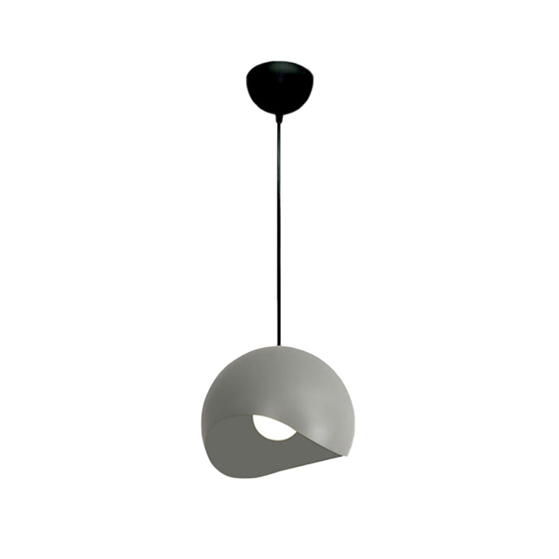 Waveforms Dome Pendant Lamp Nordic Style Metal 8"/12" W 1 Head Black/Gray Ceiling Lighting for Living Room Clearhalo 'Ceiling Lights' 'Modern Pendants' 'Modern' 'Pendant Lights' 'Pendants' Lighting' 172323