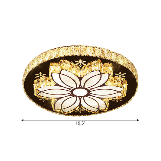 Cut Crystal Bloom Ceiling Light Fixture Modernism LED Flushmount Lighting in Chrome Clearhalo 'Ceiling Lights' 'Close To Ceiling Lights' 'Close to ceiling' 'Flush mount' Lighting' 1723252