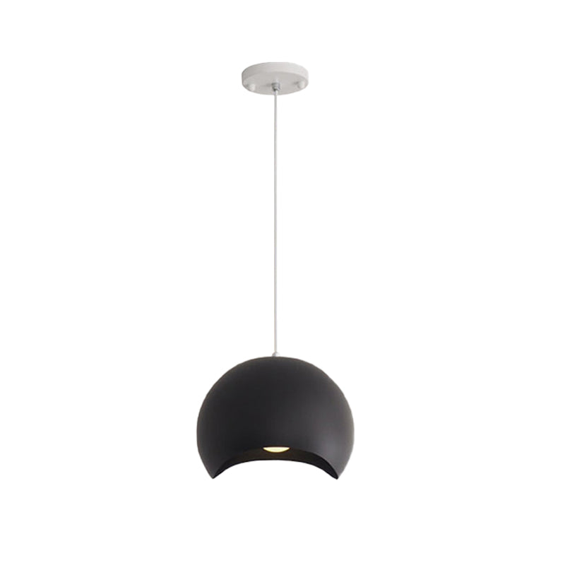 Waveforms Dome Pendant Lamp Nordic Style Metal 8"/12" W 1 Head Black/Gray Ceiling Lighting for Living Room Clearhalo 'Ceiling Lights' 'Modern Pendants' 'Modern' 'Pendant Lights' 'Pendants' Lighting' 172335