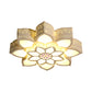 Hand-Cut Crystal Lotus Flush Mount Modernism LED White Close to Ceiling Lighting Clearhalo 'Ceiling Lights' 'Close To Ceiling Lights' 'Close to ceiling' 'Flush mount' Lighting' 1723372