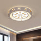 Round Sleeping Room Flushmount Cut Crystal LED Contemporary Ceiling Lamp with Cheery/Orange Pattern in Chrome Clearhalo 'Ceiling Lights' 'Close To Ceiling Lights' 'Close to ceiling' 'Flush mount' Lighting' 1723433