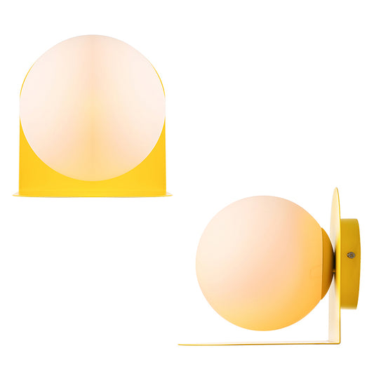 White Globe Wall Light Nordic Style Frosted Glass Sconce Light for Study Room Child Bedroom Clearhalo 'Wall Lamps & Sconces' 'Wall Lights' Lighting' 172358